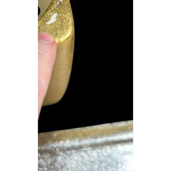 Luxe Gold Leaf Antiqued Bathroom Vanity Decor Lidded Canister Set Neiman Marcus - Picture 5 of 16